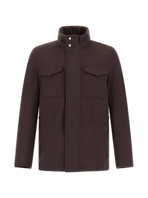 Herno high-neck pocket-detail jacket Brown FI000156U333188800