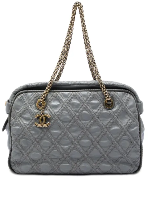 CHANEL Pre-Owned 2010-2011 CC Quilted Calfskin Triptych tote bag Grey 0FP75ZEZBUXIA240