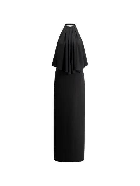 THE ARKOW Harper draped halterneck maxi dress Black TAR033C1BA
