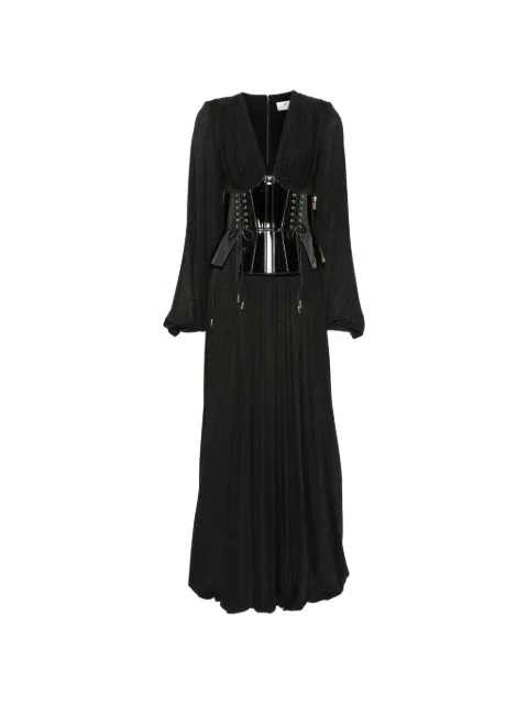 Elisabetta Franchi corset-style pleated maxi dress Black ABR1566E2