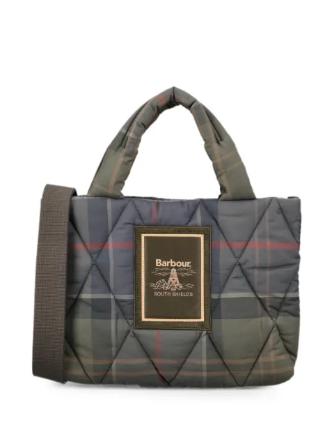 Barbour Tartan Arlene mini quilted tote bag Green LBA0552LBATN43