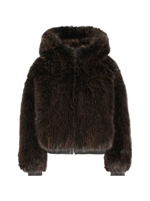 UNCOMMON hooded faux-fur jacket Brown TH111FFX005