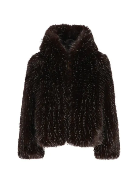 UNCOMMON high-neck faux-fur jacket Brown CI10BFD000