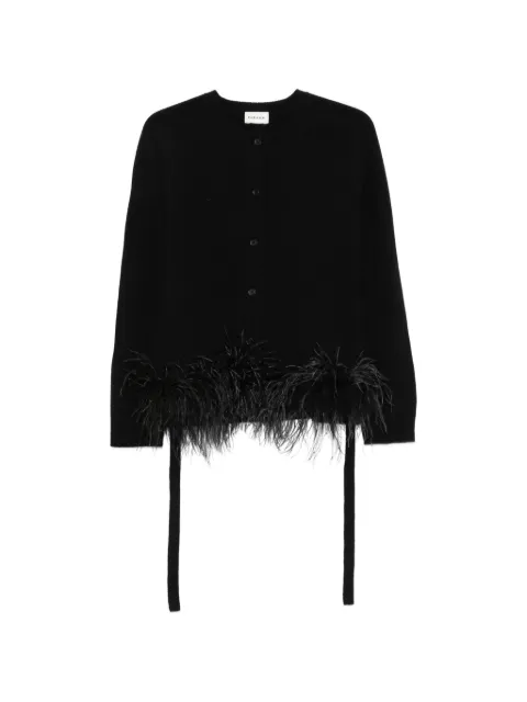 P.A.R.O.S.H. feather-trim cardigan Black LESTATD520111