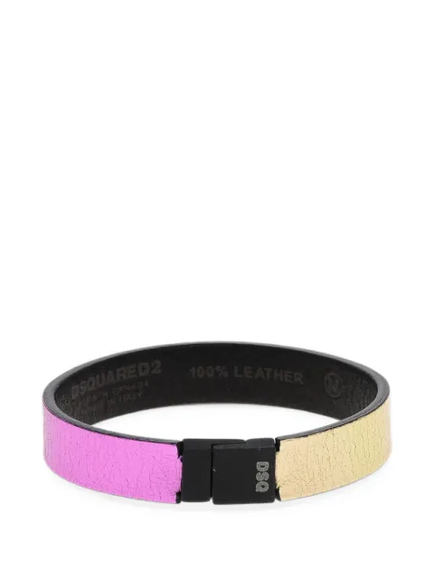 DSQUARED2 metallic-effect logo-engraved bracelet Pink ARW001810980001
