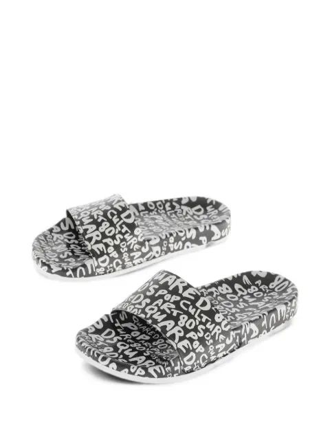 DSQUARED2 logo-print slides Black DQ0612P6674H1532