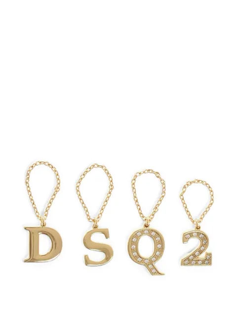 DSQUARED2 rhinestone logo rings (4-set) Gold RIW006159400001