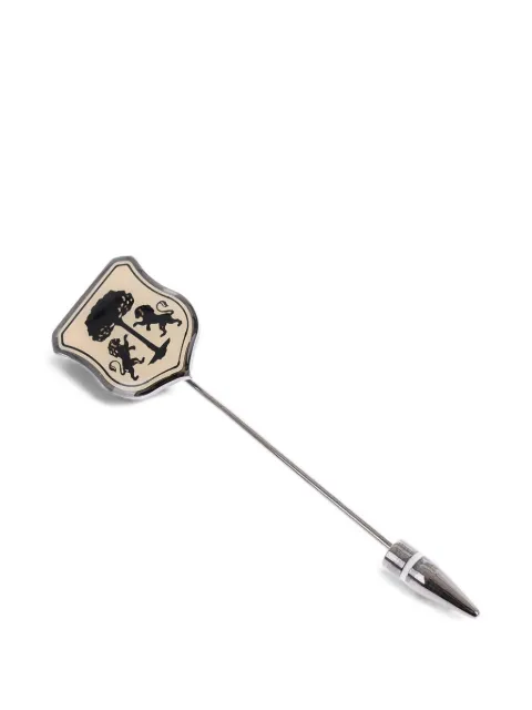 Corneliani crest-detail lapel pin Silver 83HG959120573028