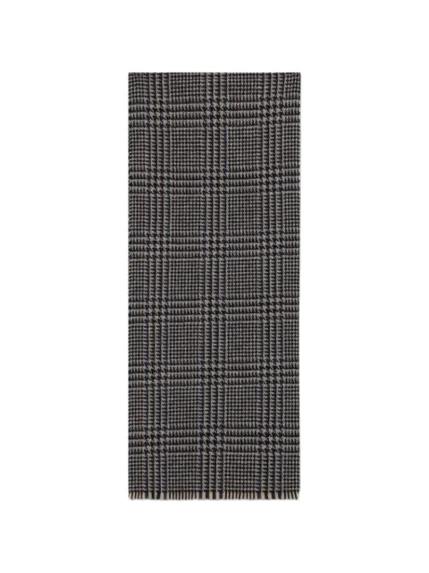 slowear check-pattern fringed scarf Grey 130602SW597