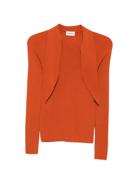 P.A.R.O.S.H. tie-detail ribbed-knit sweater Orange LONGD541502