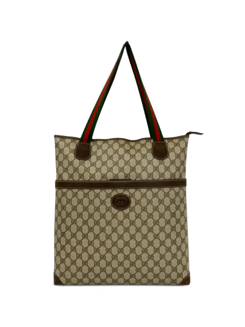 Gucci Pre-Owned 1980-1990 GG Supreme Web tote bag Neutrals YM8YGQUU5PFPU448