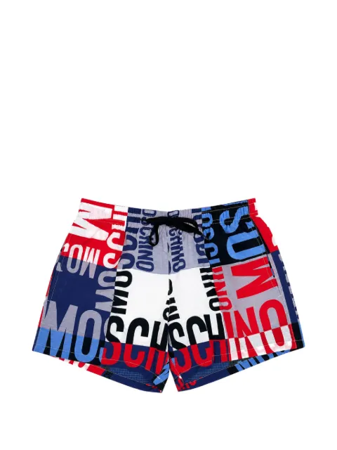 Moschino logo-print drawstring swim shorts White A42219411