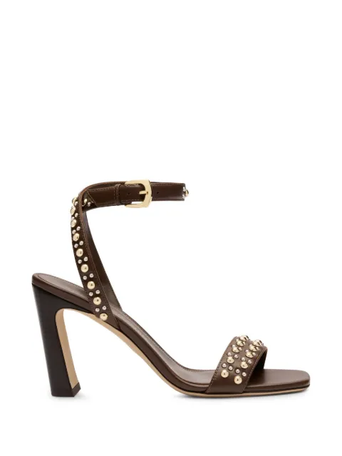 Stuart Weitzman Perry leather heeled sandals Brown SO244SLCZ4O