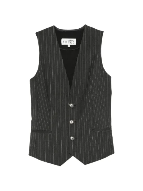MM6 Maison Margiela pinstripe-pattern sleeveless waistcoat Grey S62FB0089MTN199