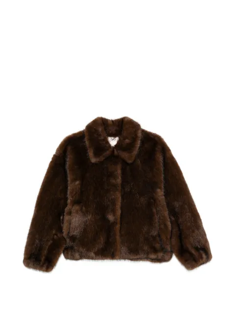 VALENTINI 1972 faux-fur wide collar jacket Brown 4132