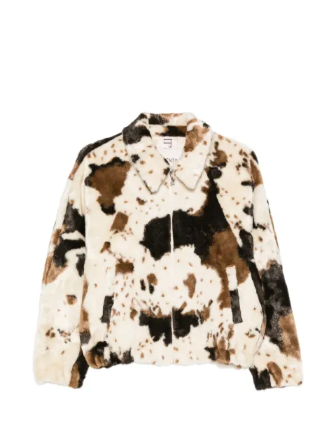 VALENTINI 1972 cow-print faux-fur jacket Neutrals 4136