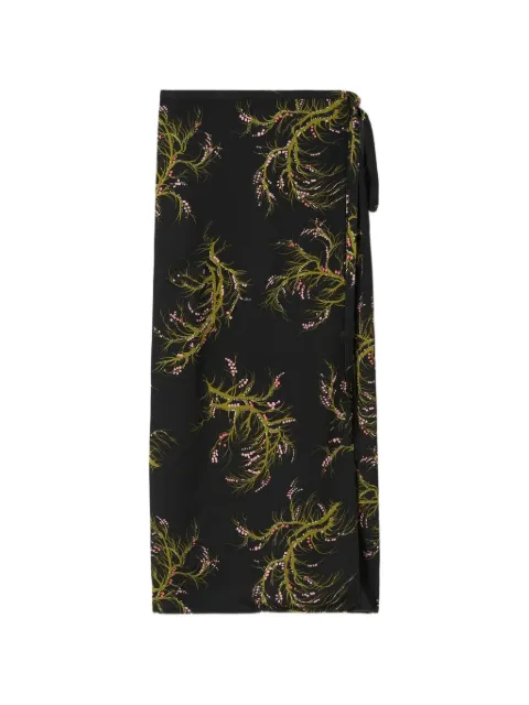 Rodebjer Verona floral-print wrap midi skirt Black 2210463