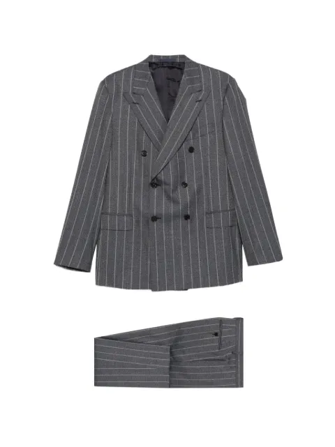 Caruso pinstriped double-breasted suit Grey 510216LN1JD612F