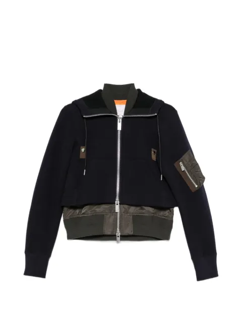 sacai panelled layered-effect jacket Blue 2608681