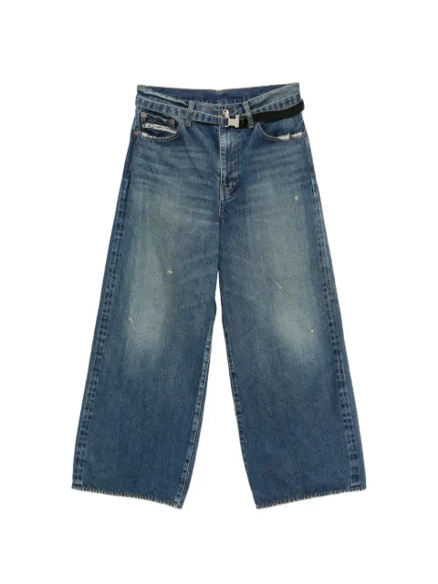 sacai distressed wide-leg jeans Blue 2604103M
