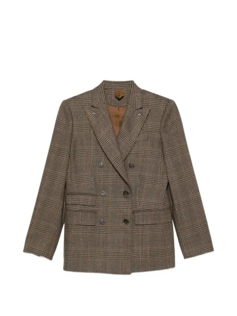 Max Mara double-breasted checked blazer Brown 2621046211000