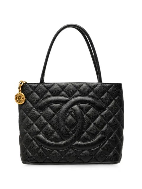 CHANEL Pre-Owned 2002-2003 Caviar Medallion tote bag Black U7OCTAPEY0OQHHJF