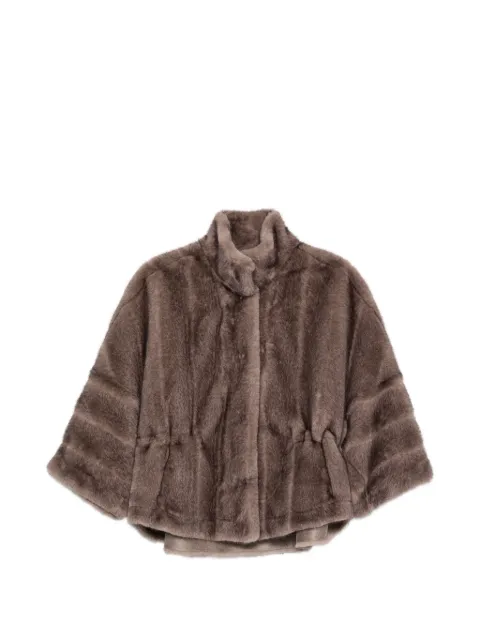 VALENTINI 1972 high-neck drawstring-waist jacket Brown 4118