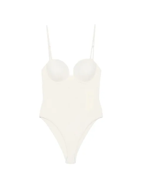Magda Butrym embroidered underwired swimsuit Neutrals 642726