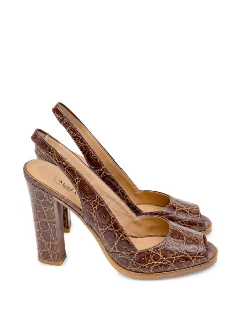 Alaïa Pre-Owned open-toe slingback pumps Brown GILTPUUSSH764349W