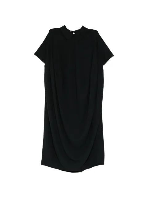 Melitta Baumeister peter pan collar draped dress Black MB18PF26