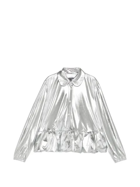 Melitta Baumeister metallic ruffled shirt Silver MB10PF26