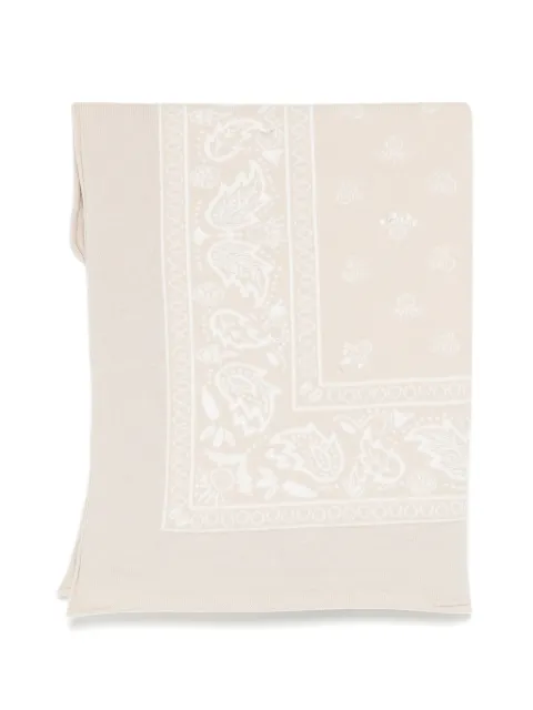 Barrie paisley-print knitted scarf Neutrals C135853SHORE