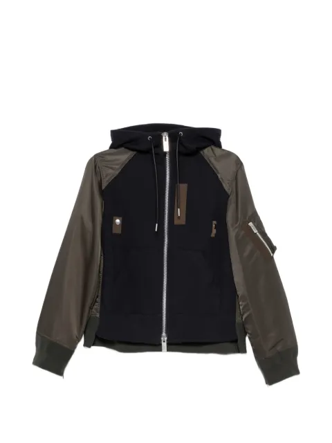 sacai panelled hooded jacket Black 2608680
