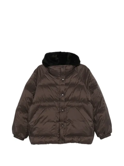 Yves Salomon quilted hooded jacket Brown 26WFV02467U08W