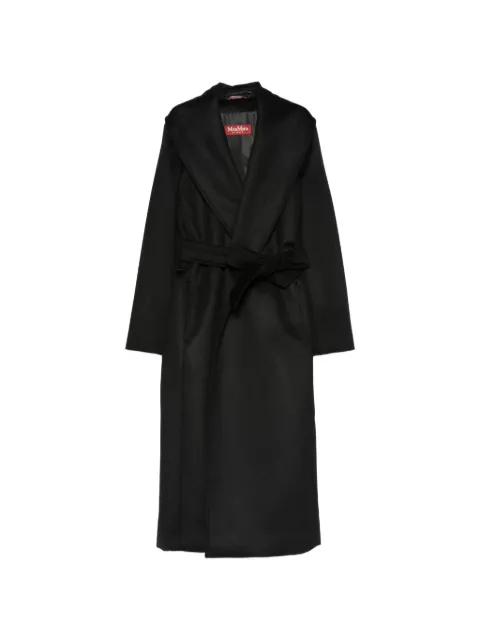 Max Mara Loriana long-sleeve belted coat Black 2626016202600