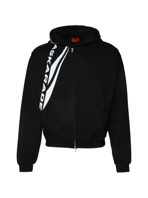 LA MASKARADE logo-print zip-up hoodie Black ULTRAHEAVYMSKRDHOODIES