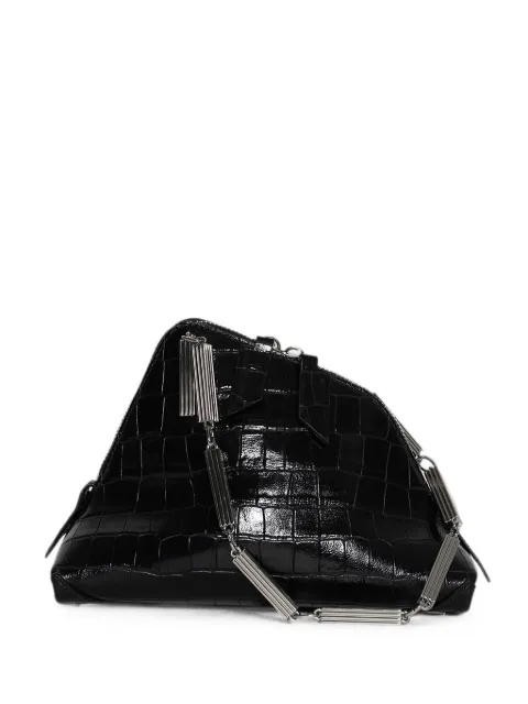 The Attico La Scala croc-effect shoulder bag Black 261WAH00065