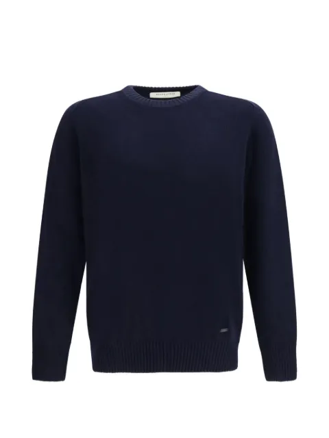 BROOKSFIELD logo-plaque crew-neck sweater Blue 203GK037