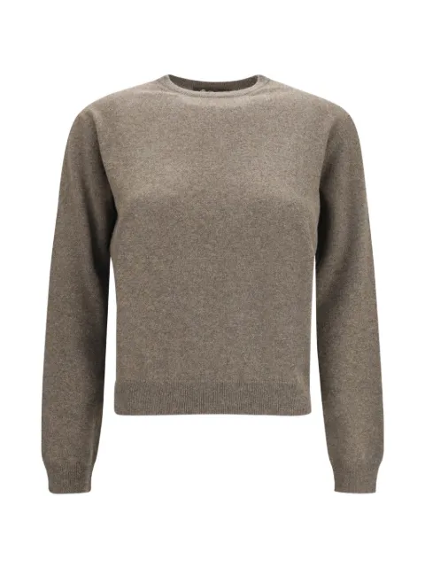 Loro Piana crew-neck ribbed-trim sweater Brown FAP6073