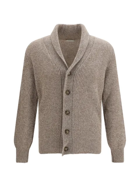 BROOKSFIELD shawl-collar ribbed-knit cardigan Neutrals 203HK031
