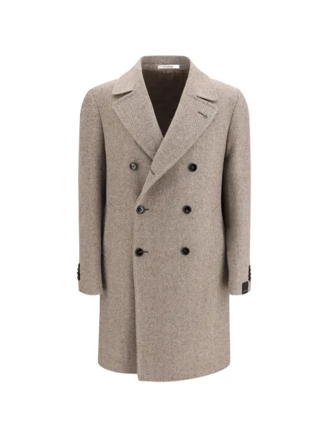 Tagliatore herringbone-pattern double-breasted coat Neutrals ARDENTRA610092