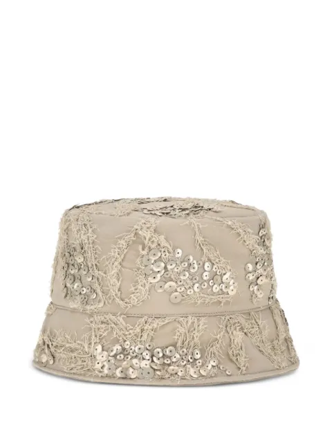 Brunello Cucinelli sequin-embellished frayed bucket hat Neutrals MCAP99001C9504