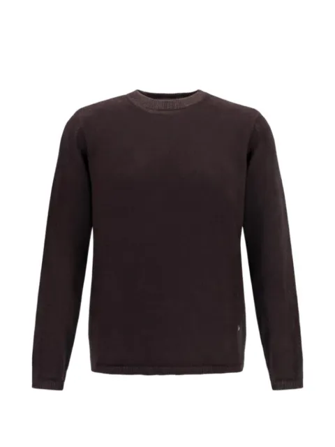 BROOKSFIELD crew-neck ribbed-trim sweater Brown 203GK037