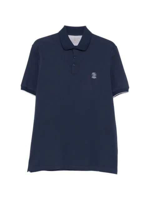 Brunello Cucinelli logo-embroidered polo shirt Blue ME8548788CCY74