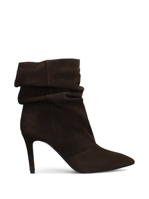 Via Roma 15 draped pointed-toe ankle boots Brown 4767