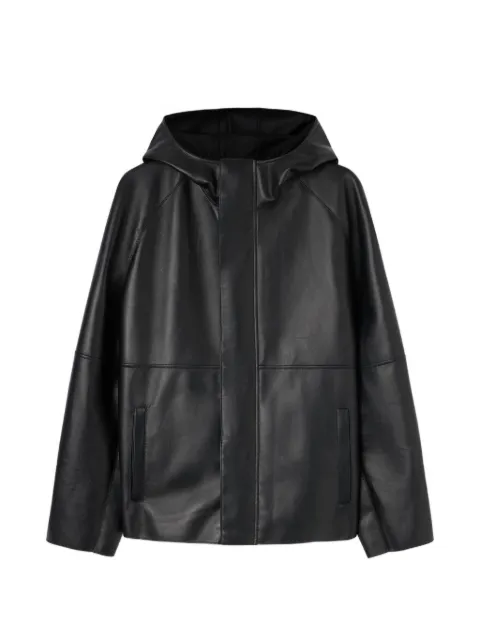 RETORI hooded leather jacket Black 04MFAOU018KA00