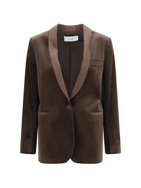 Lardini velvet shawl-lapel jacket Brown A7EMICACD67804