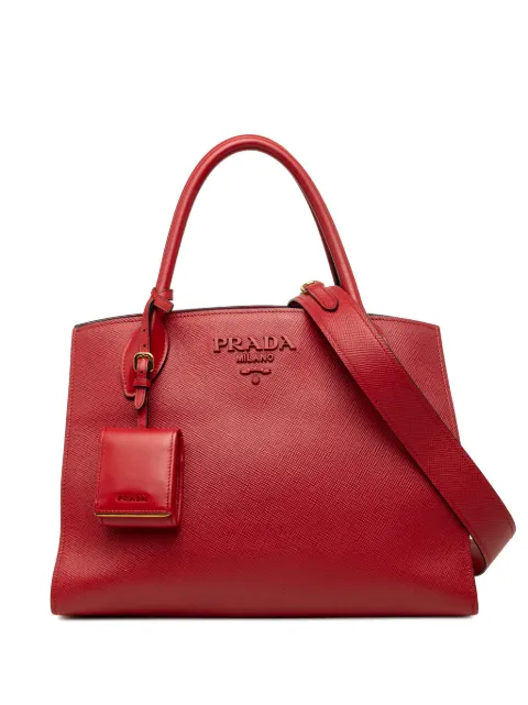 Prada Pre-Owned 2010-2026 Medium Saffiano Cuir Monochrome Top Handle Tote satchel Red 403X9SPVOISKVXTZ