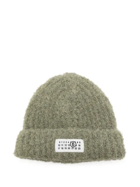 MM6 Maison Margiela logo-patch beanie hat Green S62TB0009M13342701