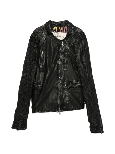 A.N.G.E.L.O. Vintage Cult 2000s perforated-panel leather jacket Black AN450CNI